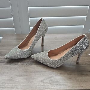 De Blossom Collection Sparkling Silver Heels